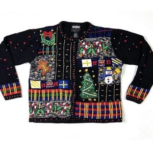 Designers Original Studio Sweater Cardigan Women’s P/M Christmas Button